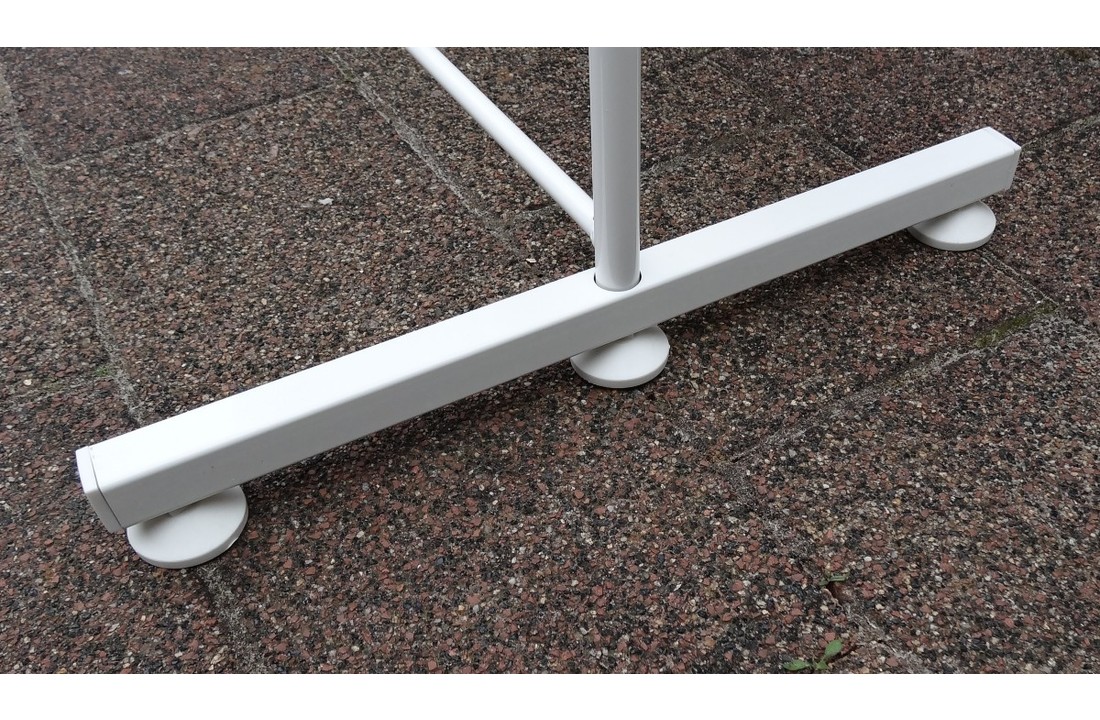 Kamerscherm - Paravent Staal Frame Wit Polyester Doek 2 meter hoog
