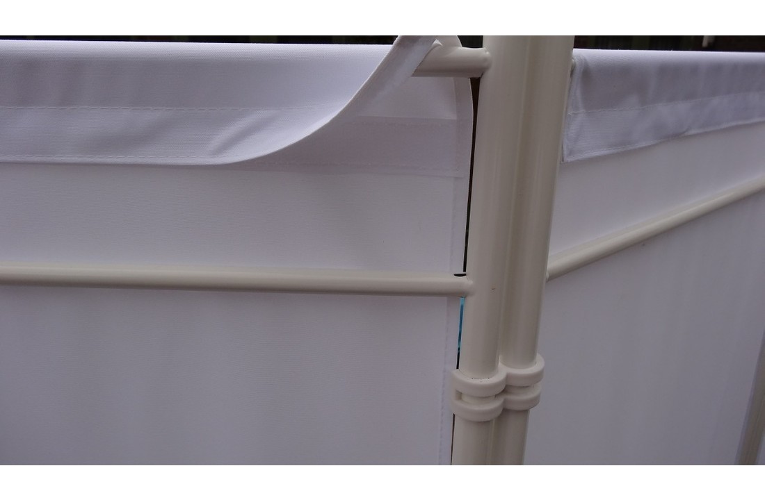 Kamerscherm - Paravent Staal Frame Wit Polyester Doek 2 meter hoog