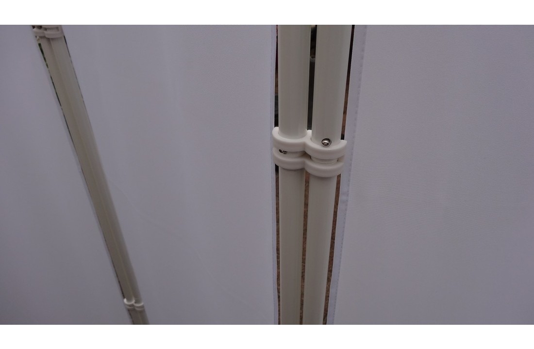 Kamerscherm - Paravent Staal Frame Wit Polyester Doek 2 meter hoog