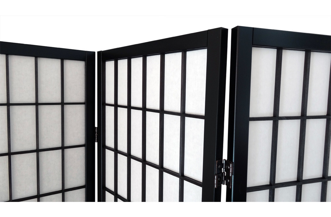 Japans Kamerscherm Zwart 4 panelen