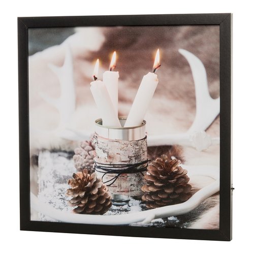 LED Canvas Schilderij Dinerkaarsen LED Canvas Schilderij Dinerkaarsen