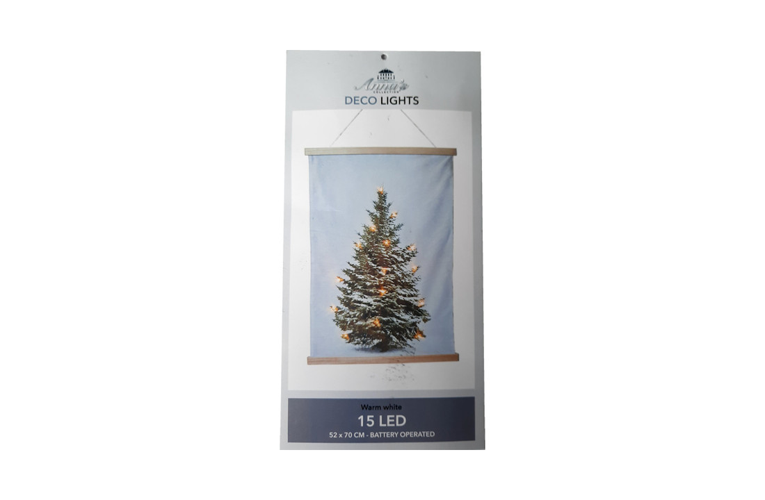 Kerstboom op Doek met 15 LED