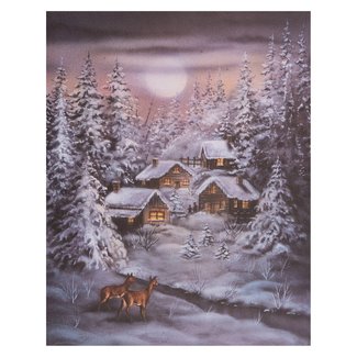 Anna's Collection Kerst Canvas LED winters Landschap