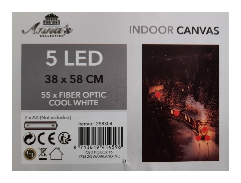 Kerst Canvas LED Verlichte Trein