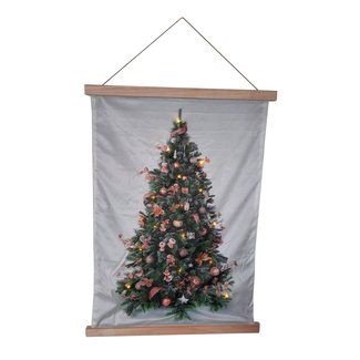 Anna's Collection Kerstboom op  Doek 90X120 LED  Roze Deco