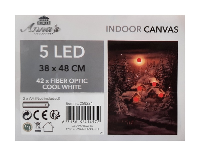 Kerst Canvas LED winters Landschap