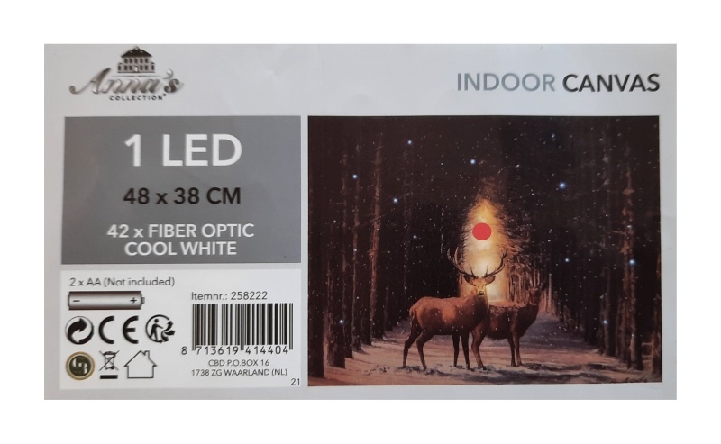 Canvas LED Schilderij Herten in Bos