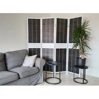 Canvasscherm Kamerscherm Zwart-Wit 4 panelen