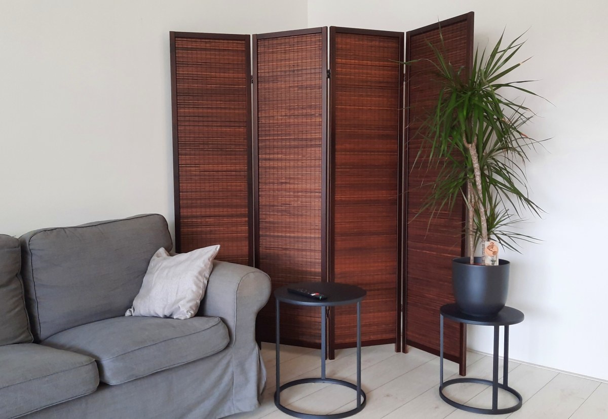 Kamerscherm Walnut 4 panelen