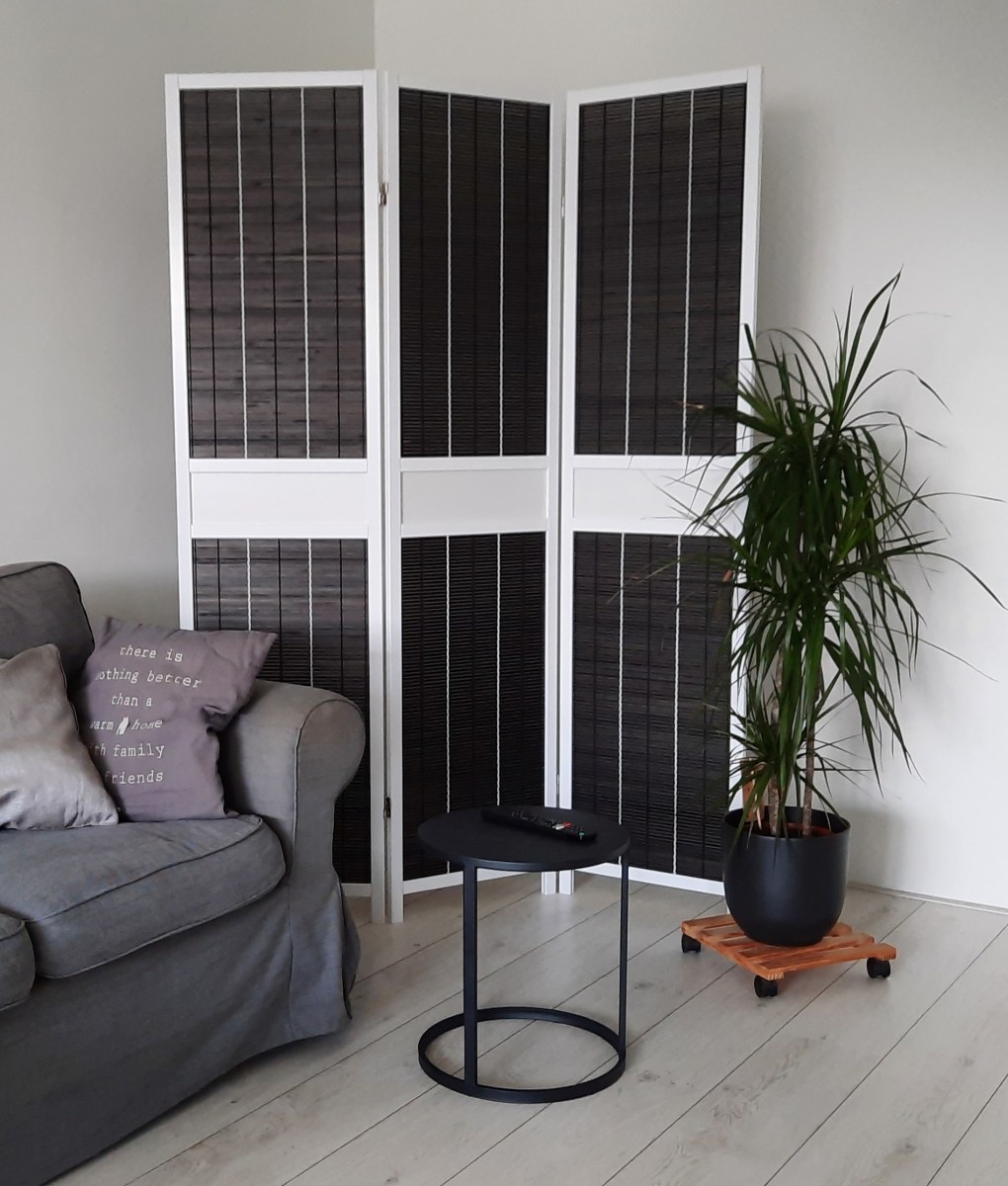 Kamerscherm Zwart-3 panelen