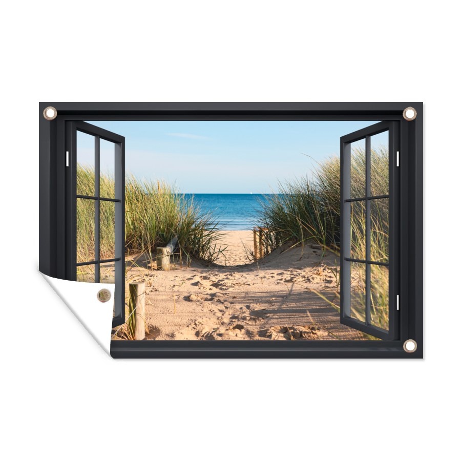 Tuindoek doorkijk naar duinen 90x60