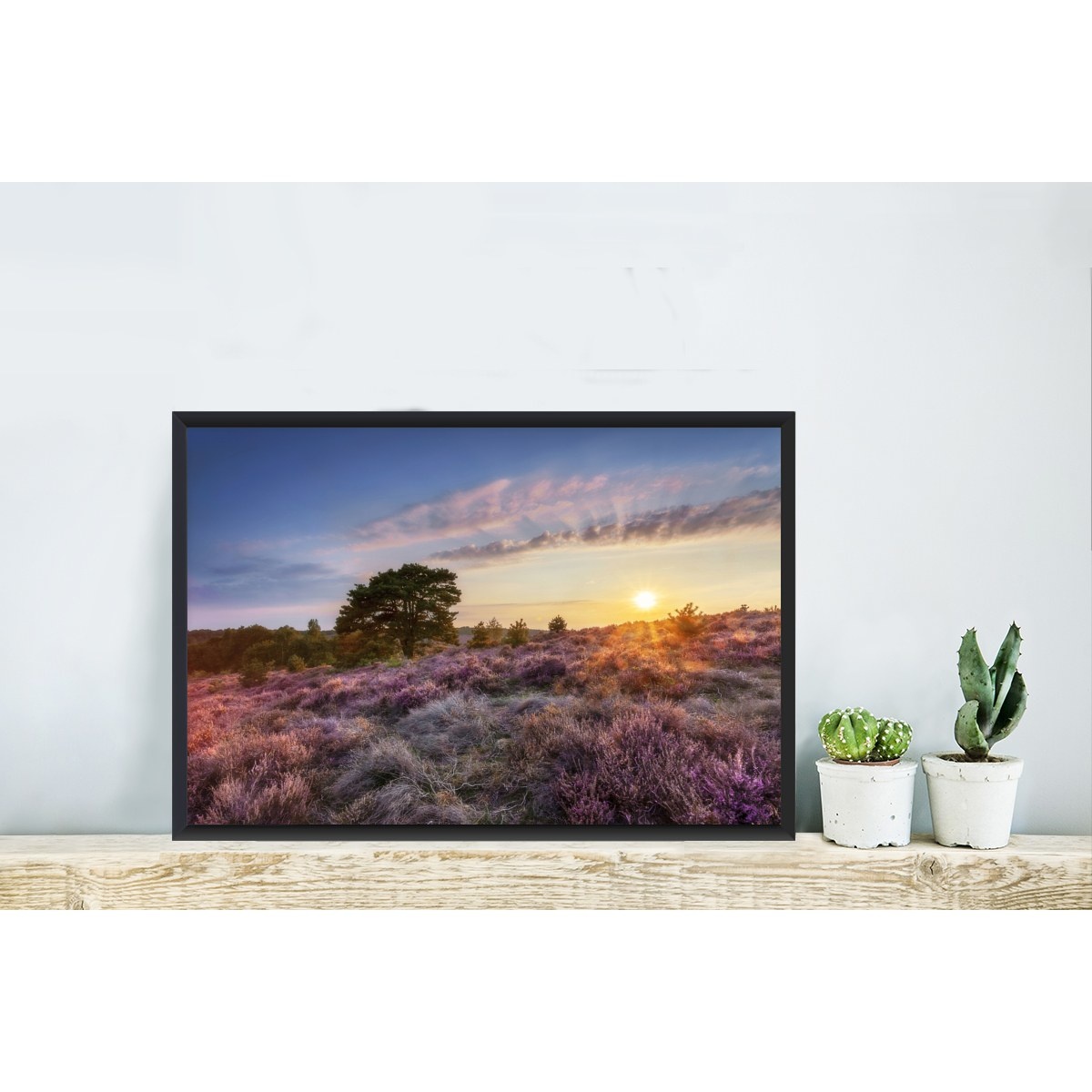 Poster in Lijst Heide bij Zonsondergang