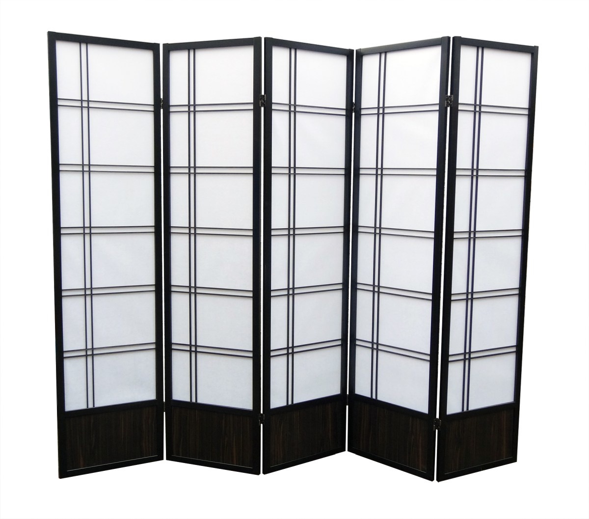 Japans Kamerscherm Zwart - Shoji - 5 Panelen
