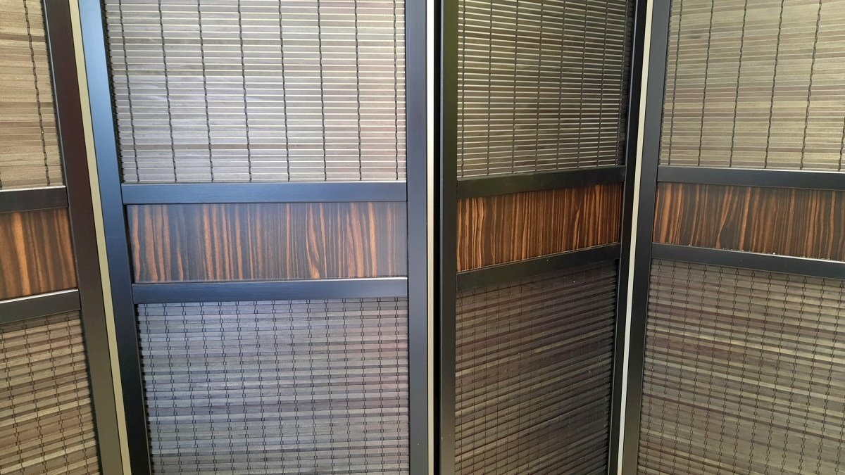 Kamerscherm Zwart Hout 5 panelen