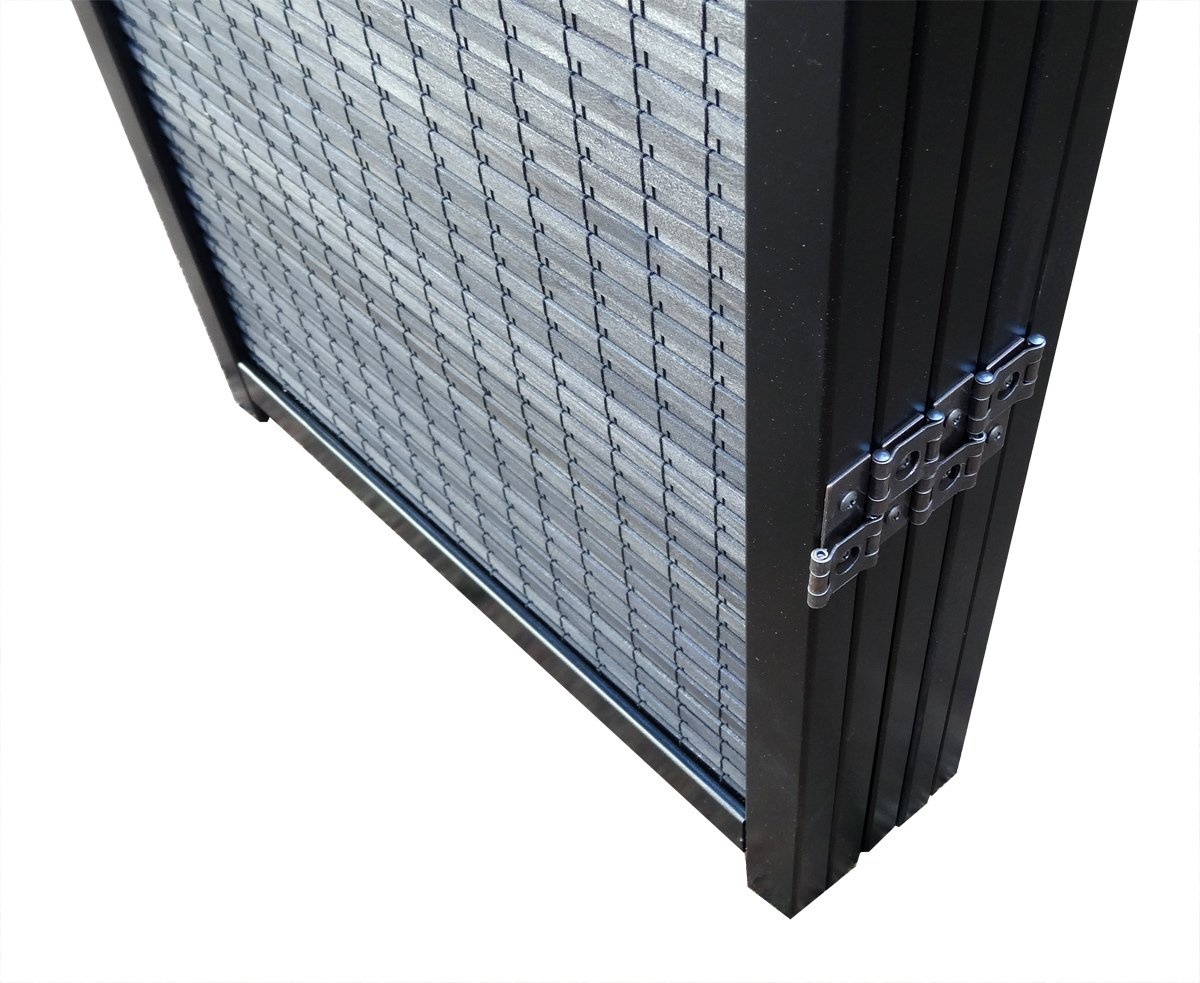Kamerscherm Zwart Hout 5 panelen
