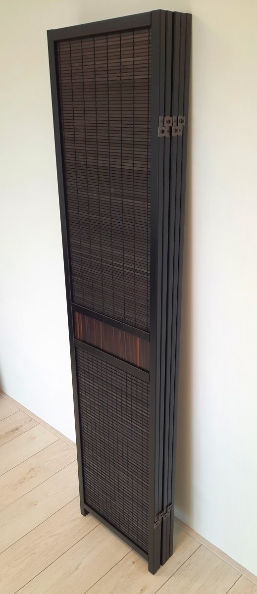 Kamerscherm Zwart Hout 5 panelen