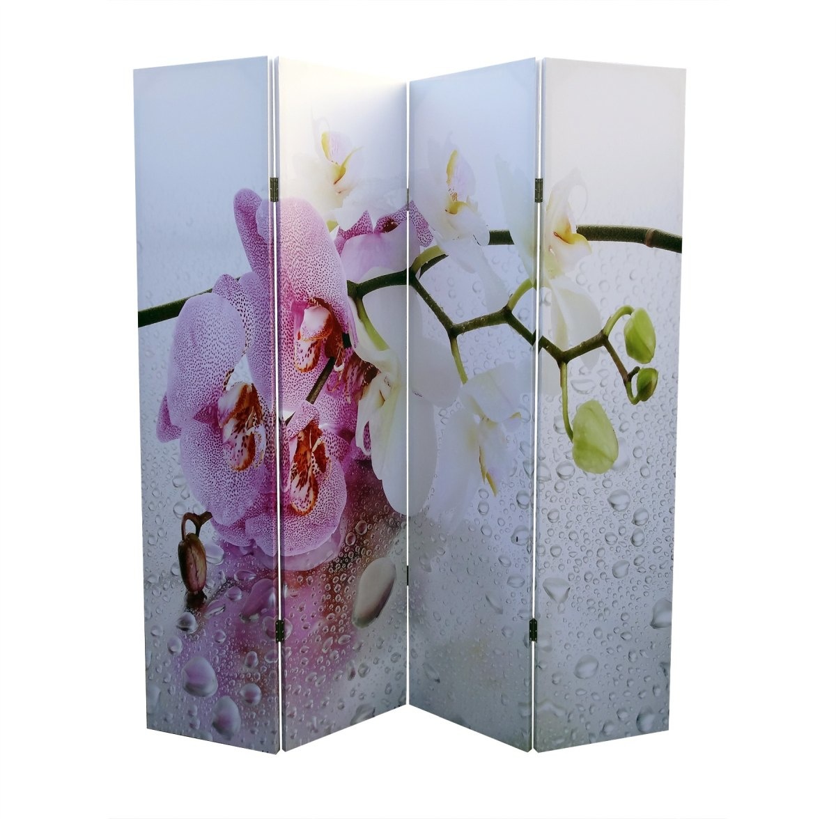 Kamerscherm Orchidee Wit 4 Panelen