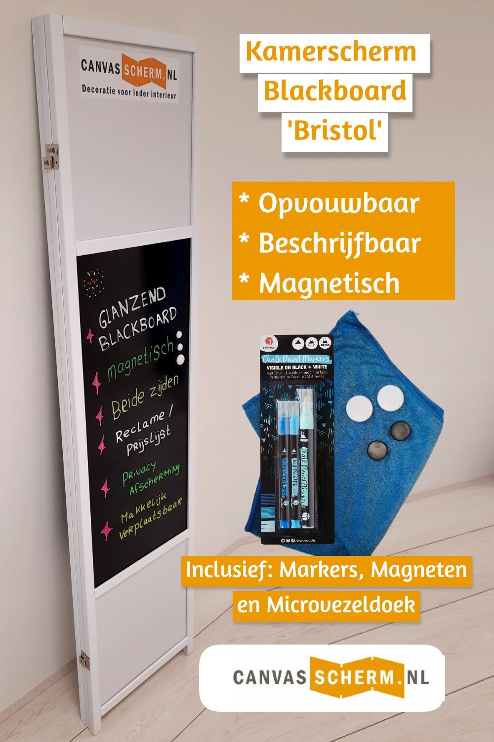 Kamerscherm Blackboard Bristol Canvasscherm.nl