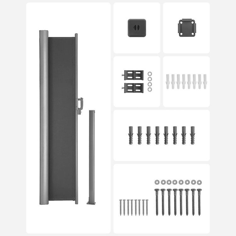 Uittrekbaar Windscherm Aluminium 200 x 350