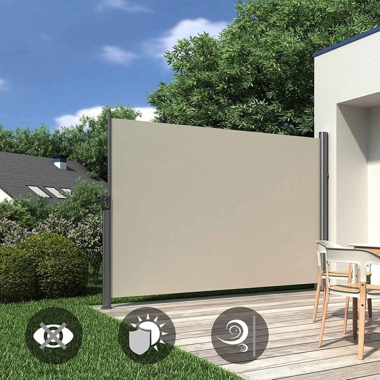 Uittrekbaar Windscherm Aluminium 180 x 350 Beige