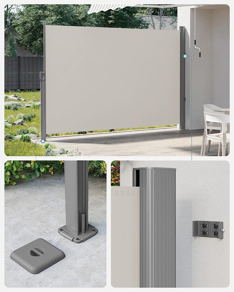 Uittrekbaar Windscherm Aluminium 200 x 350 Beige