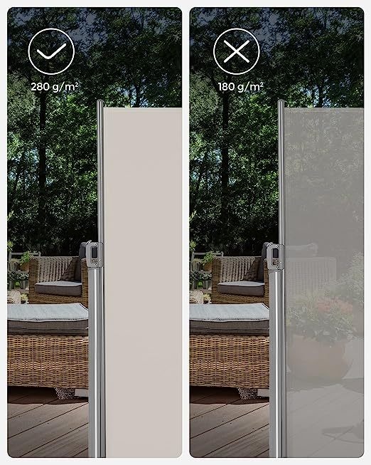 Uittrekbaar Windscherm Aluminium 200 x 350 Beige