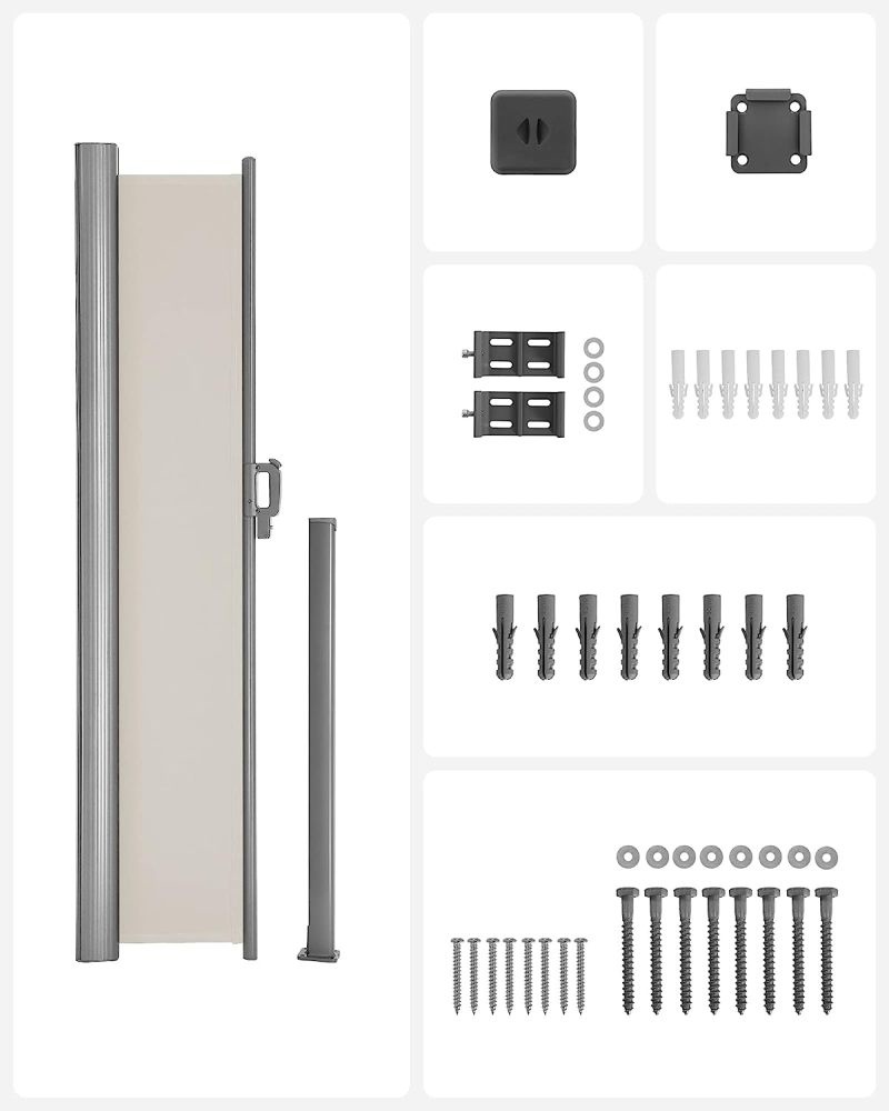 Uittrekbaar Windscherm Aluminium 200 x 350 Beige