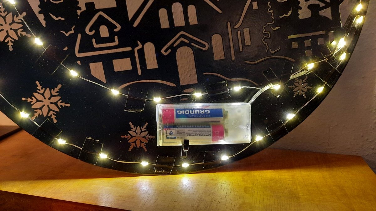 Wanddeco Metaal Kerst Arreslee met LED Canvasscherm.nl