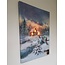 Kerst Canvas LED Meisje Met Slee