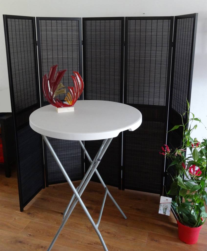 Kamerscherm Zwart Hout 5 panelen