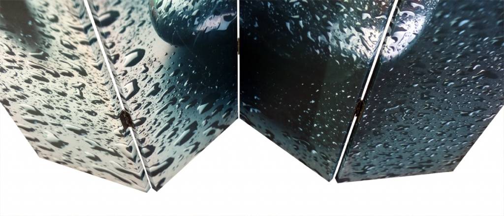 Canvas Kamerscherm Bloem, Kiezels en Waterdruppels