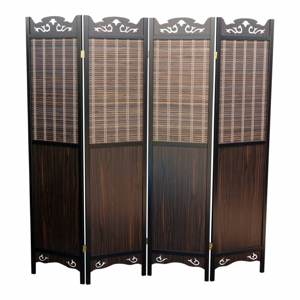 Kamerscherm Bruin 4 panelen