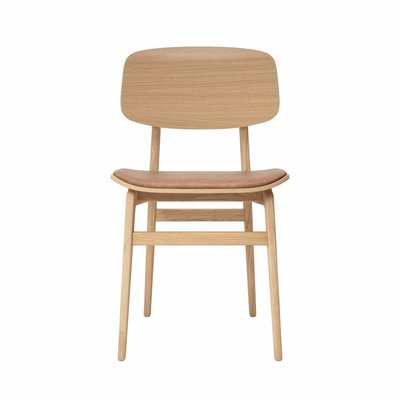NORR11 NY11 dining chair, natural frame - vintage leather seat NORR11 NY11 dining chair, natural frame - vintage leather seat