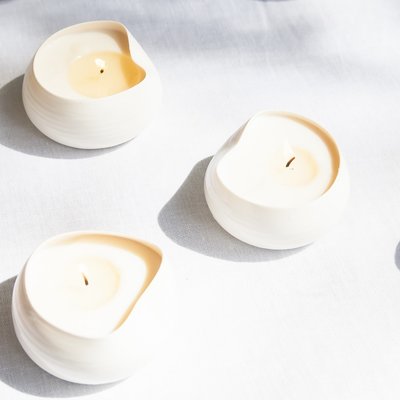 PTZE Porcelain studio PTZE Cocoon candles 2 pcs PTZE Porcelain studio PTZE Cocoon candles 2 pcs