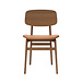 NY11 dining chair, smoked frame - vintage leather seat