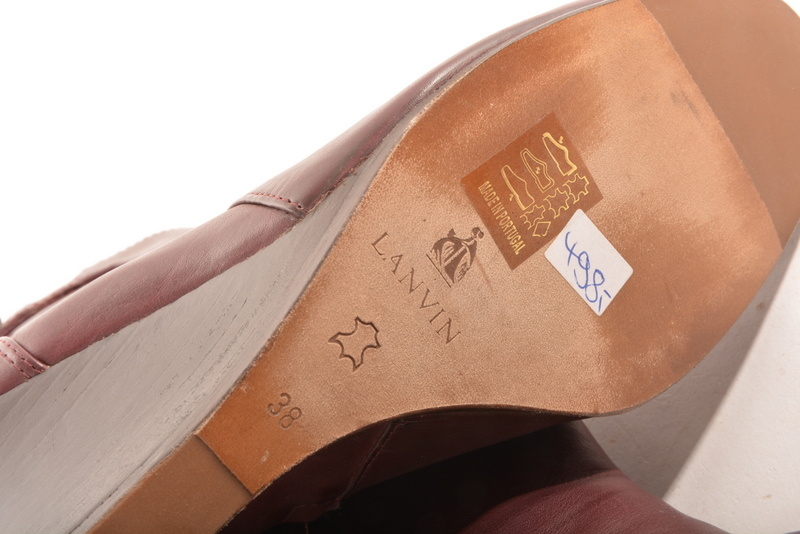 LANVIN exklusive ankle boots Stiefeletten Schuhe bordeaux Leder