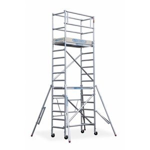 Euroscaffold Kamersteiger Compact Module 1 + 2 + 3 | werkhoogte 5,8 meter met rubber wiel met stalen spindel Kamersteiger Compact Module 1 + 2 + 3 | werkhoogte 5,8 meter met rubber wiel met stalen spindel