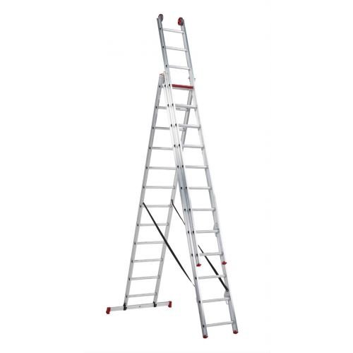 teer buiten gebruik militie Altrex All Round driedelige ladder ongecoat 3x12 treden - Steigerdeals