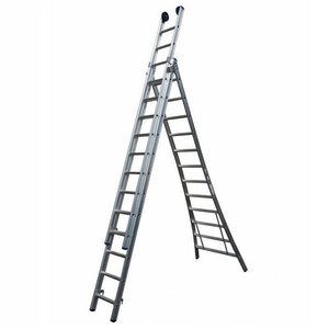 MAXALL® MAXALL® Driedelige Reformladder 3x8 (max. werkhoogte 5,75 meter) MAXALL® Driedelige Reformladder 3x8 (max. werkhoogte 5,75 meter)