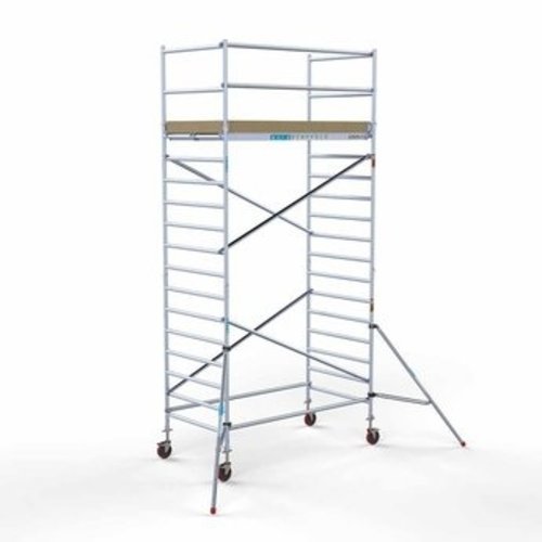 Euroscaffold Afsluitbare Steigeraanhanger + Basis Rolsteiger 135 x 250 x 6,2 meter