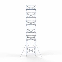 Euroscaffold Rolsteiger Compleet 135 x 250 x 14,2m werkhoogte incl. lichtgewicht platform + enkele voorloopleuning