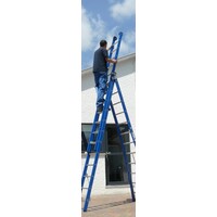 DAS products 3 delige ladder 3x12 treden (blauw gecoat)