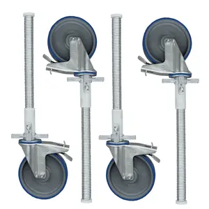 Alumexx 4 x Zwenkwiel nylon 200 mm op stalen spindel 375 KG 4 x Zwenkwiel nylon 200 mm op stalen spindel 375 KG
