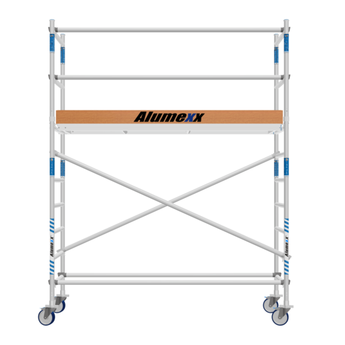 Rolsteiger Alumexx Basic 75 x 190  x 4.20m werkhoogte met carbon platformen Alumexx Rolsteiger Alumexx Basic 75 x 190  x 4.20m werkhoogte met carbon platformen
