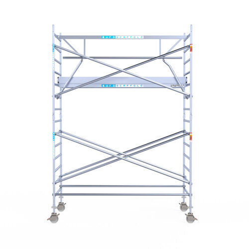 Euroscaffold Euro 135x305x5,2m werkhoogte carbon vloer enkele voorloopleuning Euroscaffold Euroscaffold Euro 135x305x5,2m werkhoogte carbon vloer enkele voorloopleuning