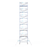 Euroscaffold Euroscaffold Euro 135x250x14,2m werkhoogte carbon vloer enkele voorloopleuning