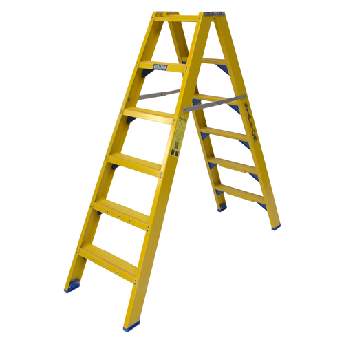 2 x 6 tr. incl. platform glasvezelversterkte Industrietrap Type DT + baktrede NEN2484 Staltor 2 x 6 tr. incl. platform glasvezelversterkte Industrietrap Type DT + baktrede NEN2484