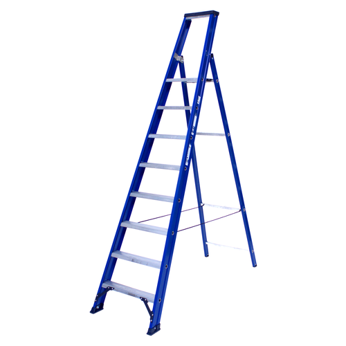 1 x 8 incl. platform Industriële trap enkel  Blue type Hercules DAS products 1 x 8 incl. platform Industriële trap enkel  Blue type Hercules