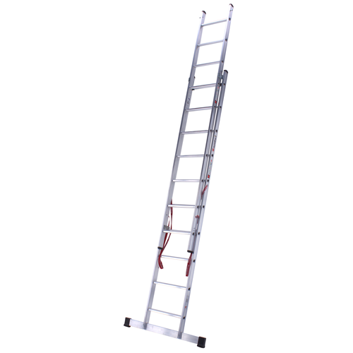 2 x 10 sp. Euroline Industrieladder 2-delig rechte voet met balk. Euroline 2 x 10 sp. Euroline Industrieladder 2-delig rechte voet met balk.