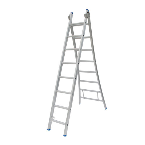 2 x 8 sp. Bouwladder 2-delig uitgebogen voet Type CB Solide 2 x 8 sp. Bouwladder 2-delig uitgebogen voet Type CB